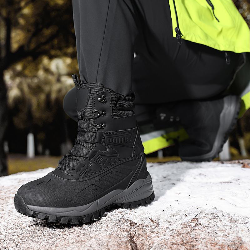 Winter Men's Snow Boots Mid-cut Thick Sole Plush Non-slip  Wear-resistant Large Size Snow Boots for Winter Mens Winter Boots