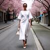 New, Summer Fashion Crew Neck Solid Color Lace-up Dress Women's Clothing