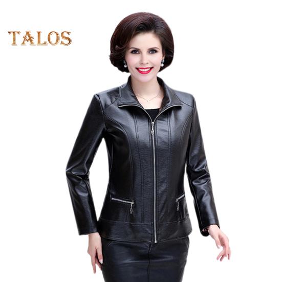 

Куртка для женщин среднего возраста из искусственной кожи с гладкой поверхностью, отложным воротником, застежкой-молнией, карманами на молнии, длинными рукавами, ретро-пальто для мотоциклистов, верхняя одежда больших размеров для путешествий XXXXXL чёрный