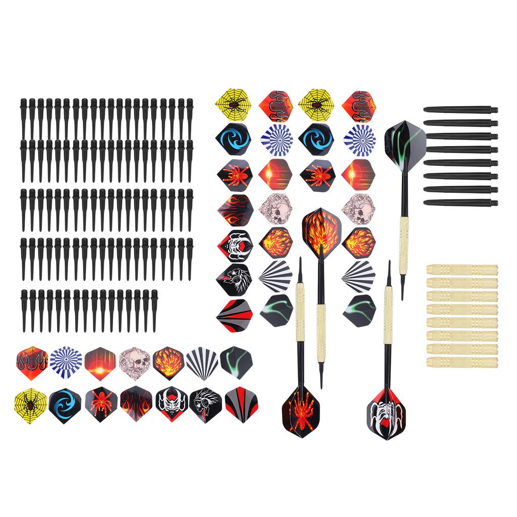 14G Safety Darts Set with 12Pcs Darts Shaft42Pcs Flights100Pcs Tips Training Tool