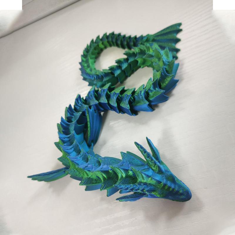 3D Printed Water Dragon Antistress Full Body Joints Creative Toys Crafts Ornaments Home Desktop Decoration Figurines Statue Gift
