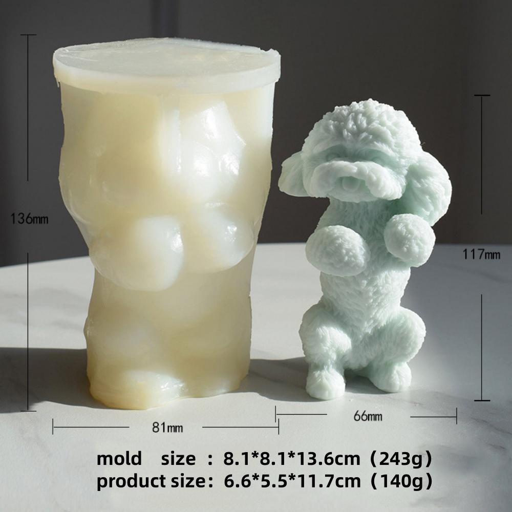 3D Cute Golden Teddy Candle Silicone Molds Handmade Poodle Dog Aromatherapy Gypsum Resin Mold DIY Dog Decoration Ornament Gift