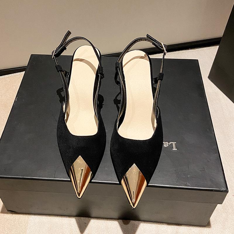 Sandal Female Design Metal Pointed Toe Stiletto High Heels Party Prom Shoes Women Pumps Zapatos Mujer