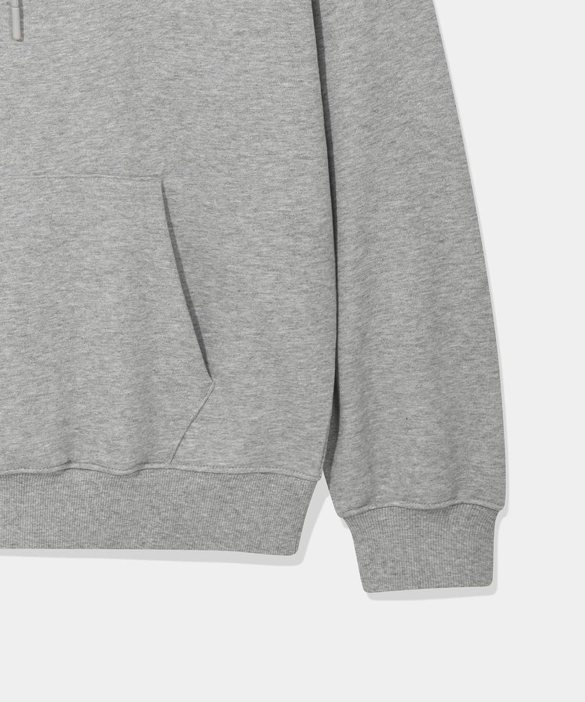 [Set] Dolphin Silicone Print Hoodie & One-Pleat Pants Melange Grey