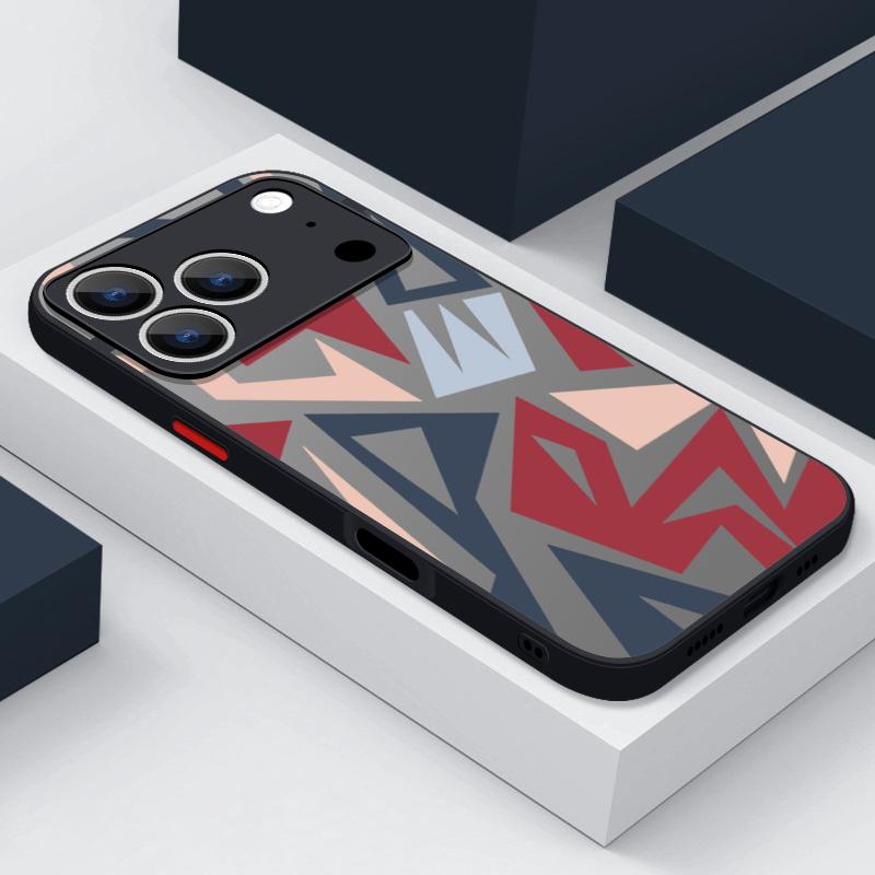 Geometric Patterned Print Case For iPhone 17 Air 16e 16 15 14 Pro Max 13 15 Pro 17 Pro 17 Shockproof Soft Edge Hard PC Matte Phone Cover