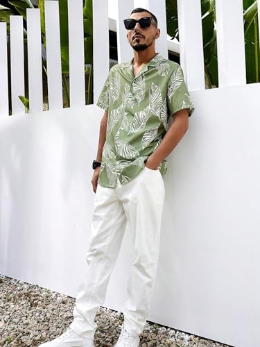 Lookmark Men' Vibrant Printed Half Sleeve Loose Fit Casual Shirt In Cotton Blend Perfect For Beach Days, Everyday Comf