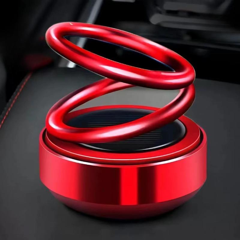 

Автомобильный парфюм на солнечной энергии, ароматерапевтический диффузор, вращающийся на 360 градусов, освежитель воздуха, украшение приборной панели салона автомобиля 1PC красный