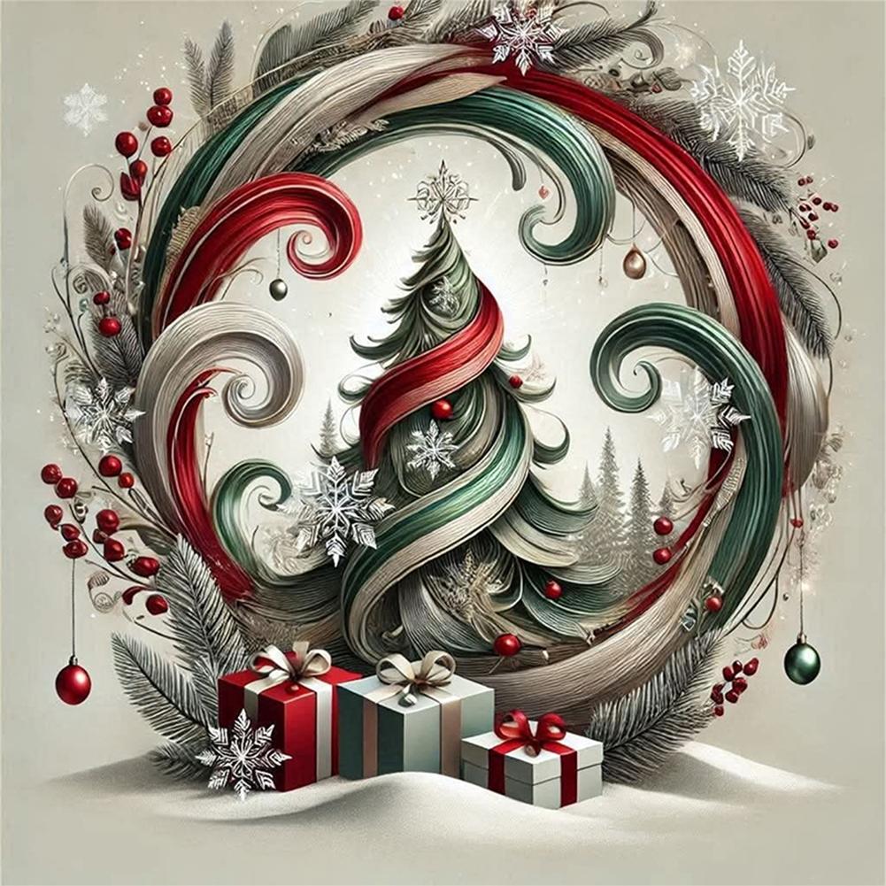 Weihnachten Gedrucktes Kreuzstich-Set DIY 11CT Stickerei Handwerksset Heimdekor Kunst