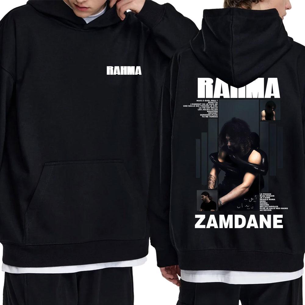 Rapper Zamdane RAHMA Album Hoodie Männlich Vintage Übergroßer Pullover Hoodies Männer Frauen Hip Hop Mode Popmusik Kapuzensweatshirt