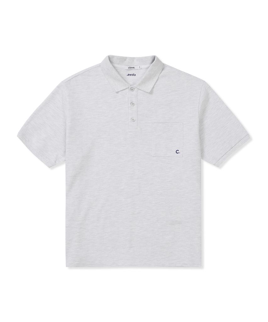 CLOVE [25Ss Clove] Solid Pique T-Shirt_Men (Light Gray)