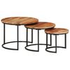  Slotted Tables, 3 Pcs., Solid Acacia Wood
