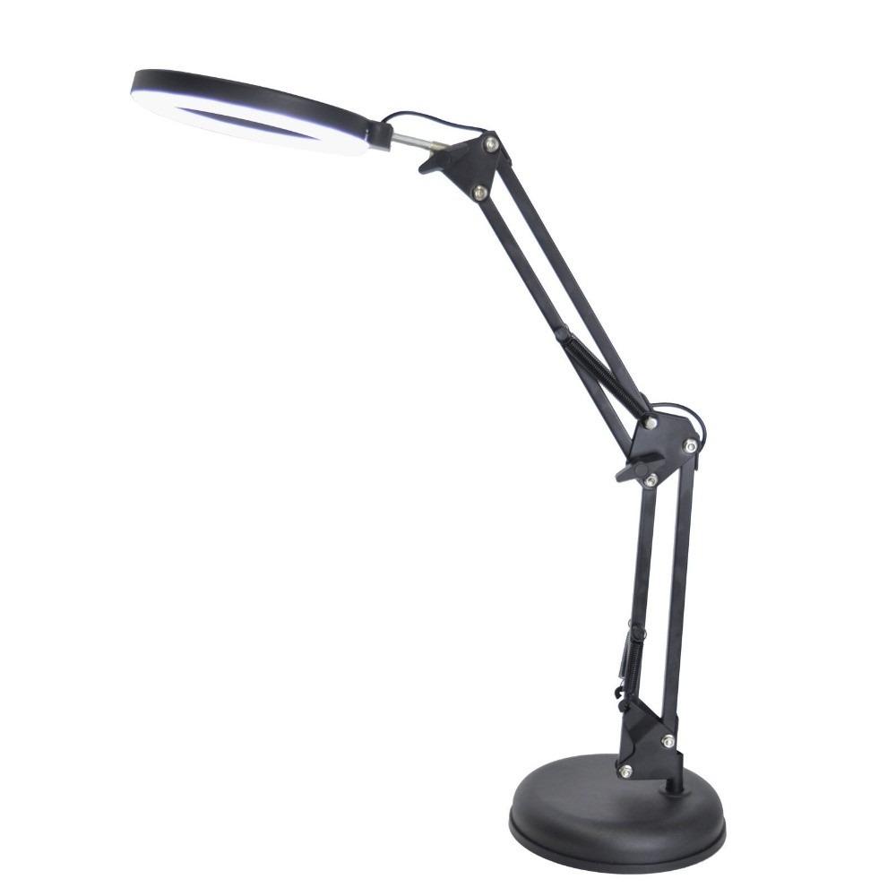 

Vintage Metal Desktop LED Lamp Adjustable Long Arm Reading Lamp Flexible 10 Dimming Modes Night Light College
