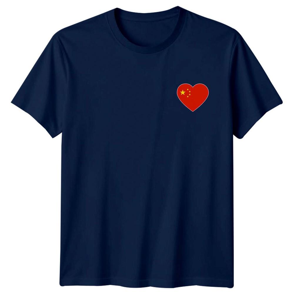 China Flag Heart Shape Unisexs TShirt Unisexs Tee Graphic Unisex Top
