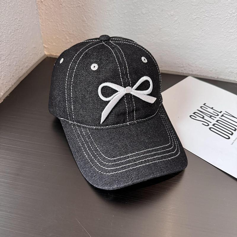 Butterfly Bow Baseball Cap For Women With Wide Brim Sunshade And Breathable Cotton For Summer Style