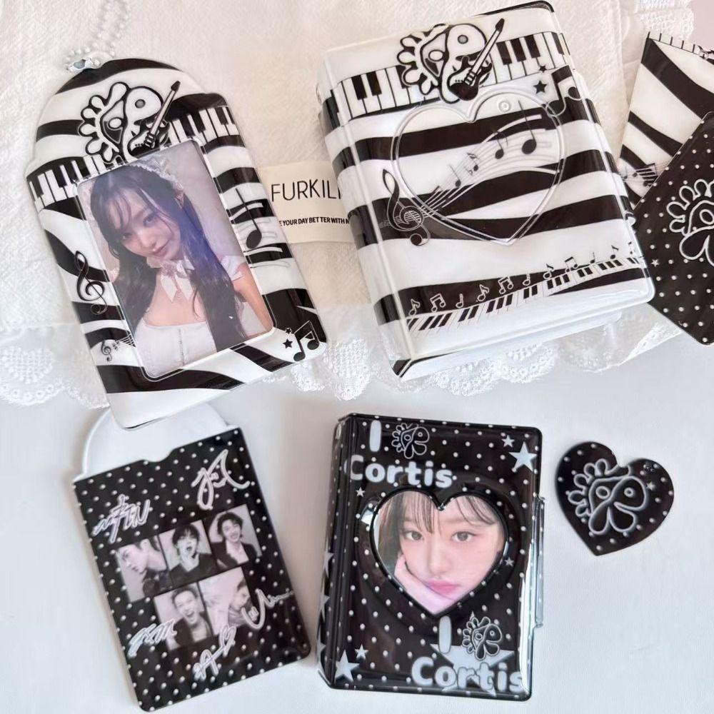 Wasserdichter PVC-Fotokartenhalter 32 Fächer 3 Zoll Kartenaufbewahrung Kartenhülle Schwarz Cortis Fotoalbum Kpop Idol Karte