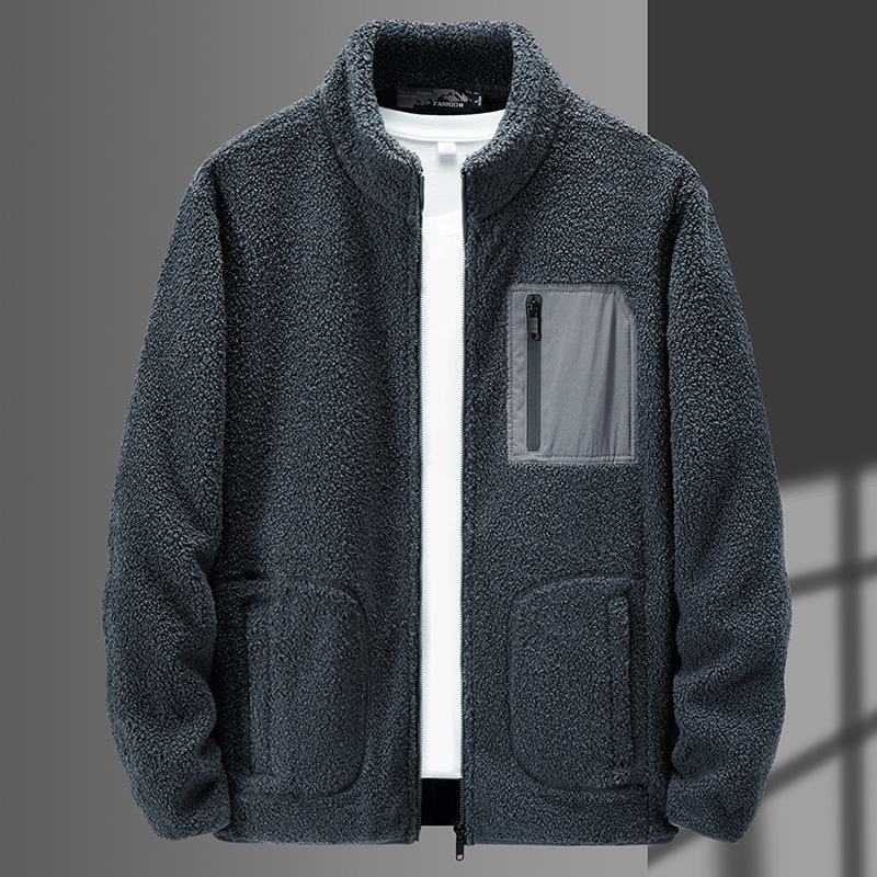 Lamb Fleece Men's Sweater Jacket Cardigan Teddy Fleece Men's Jacket Jacket Fleece Jacket Jacket Jacket Jacket Jacket Liner