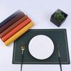 Faux Leather Place Mat Double-Sided Color Rectangle Table Mat Waterproof Oil-proof Heat Insulation Bowl Tea Cup Mat