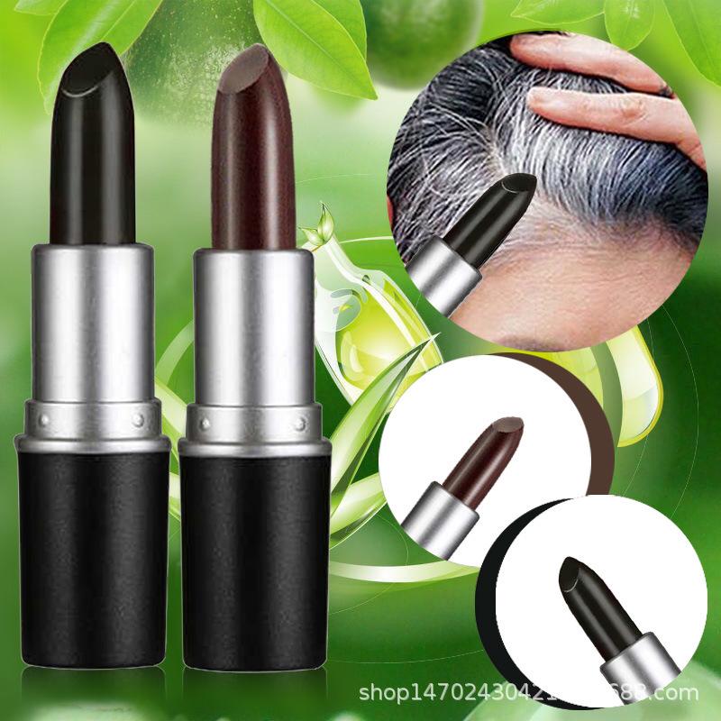 VDW Einweg-Haarfarbenstift im Lippenstift-Stil – Temporärer Haarfarbstift in Schwarz und Kastanienbraun