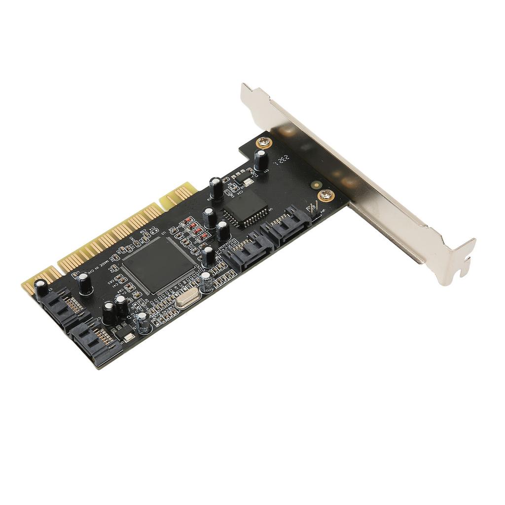 PCI To 4 Port SATA Card 4 Independent Serial ATA Channels 1.5Gbps Transfer PCI SATA Controller for Desktop Computer HDD