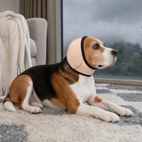 Noise Cancelling Ear Wrap, No Shake Dog Ear Muffs, Noise Reduction Earmuffs from Thunder Vacuum, Dog Calming Ear Wrap for Grooming Bathing Swimming