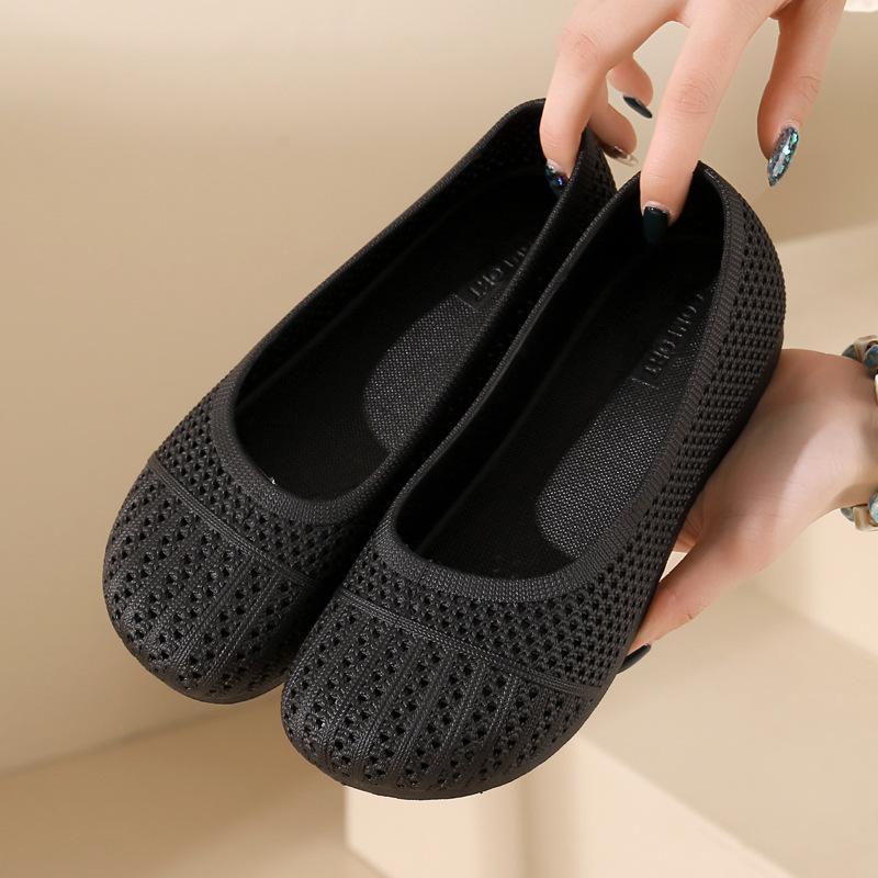 Été Nouveau Style Bout Perforé Creux Sandales Antidérapantes à Porter Chaussures Blanches Respirantes pour l'Extérieur, Chaussures de Plage Polyvalentes à Semelle Plate