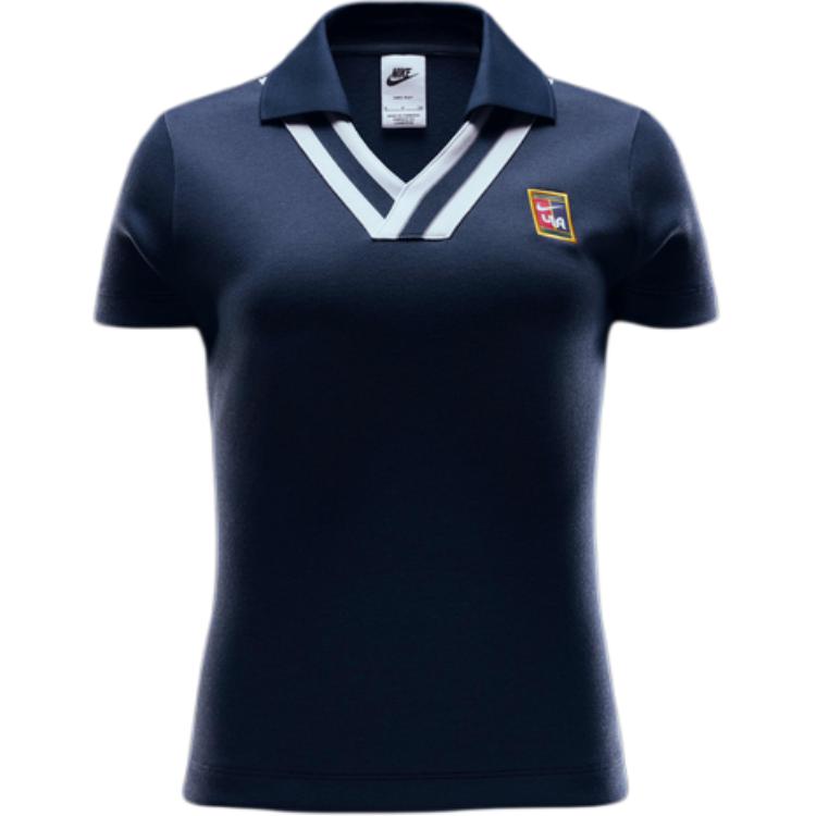 

Nike Logo Slim Fit Polo Shirt Women tops Blue FZ0276-478 S