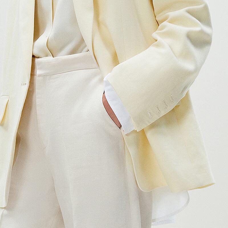 Less 2025 Spring Cotton Blend Tapered Ankle Pants