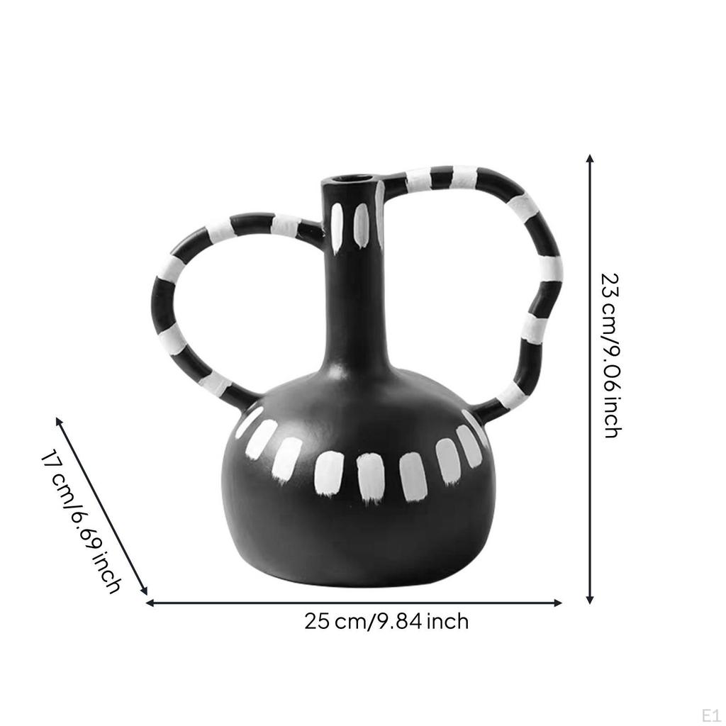 Sculptural Vase Modern Art HandPainted Vessel for Homeowners, Living Room, Entryway, Bookshelf