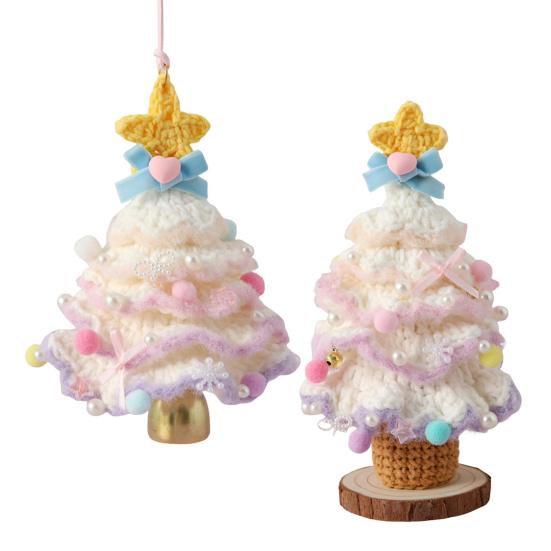Christmas Tree Ornament Colorful Multi-Layered Crochet Christmas Tree Decoration