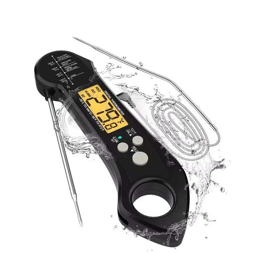 Double Probe Foldable Digital Thermometer With Probe For Cooking BBQ Barbecue Meat Culinary Grill Food Kitchen Tools Gadgets