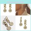 Elegant Gold Plated Alloy Hoop Earrings Modern Chain Braided Design For Women