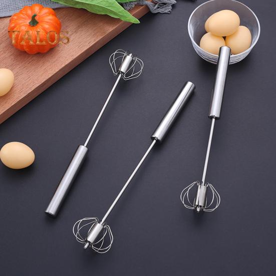 Stainless Steel Semi-Automatic Egg Beater Whisk Non-Stick Hand Push Mixer Tool for Cooking Kitchen Home Manual Rotating Egg Shaker Blender