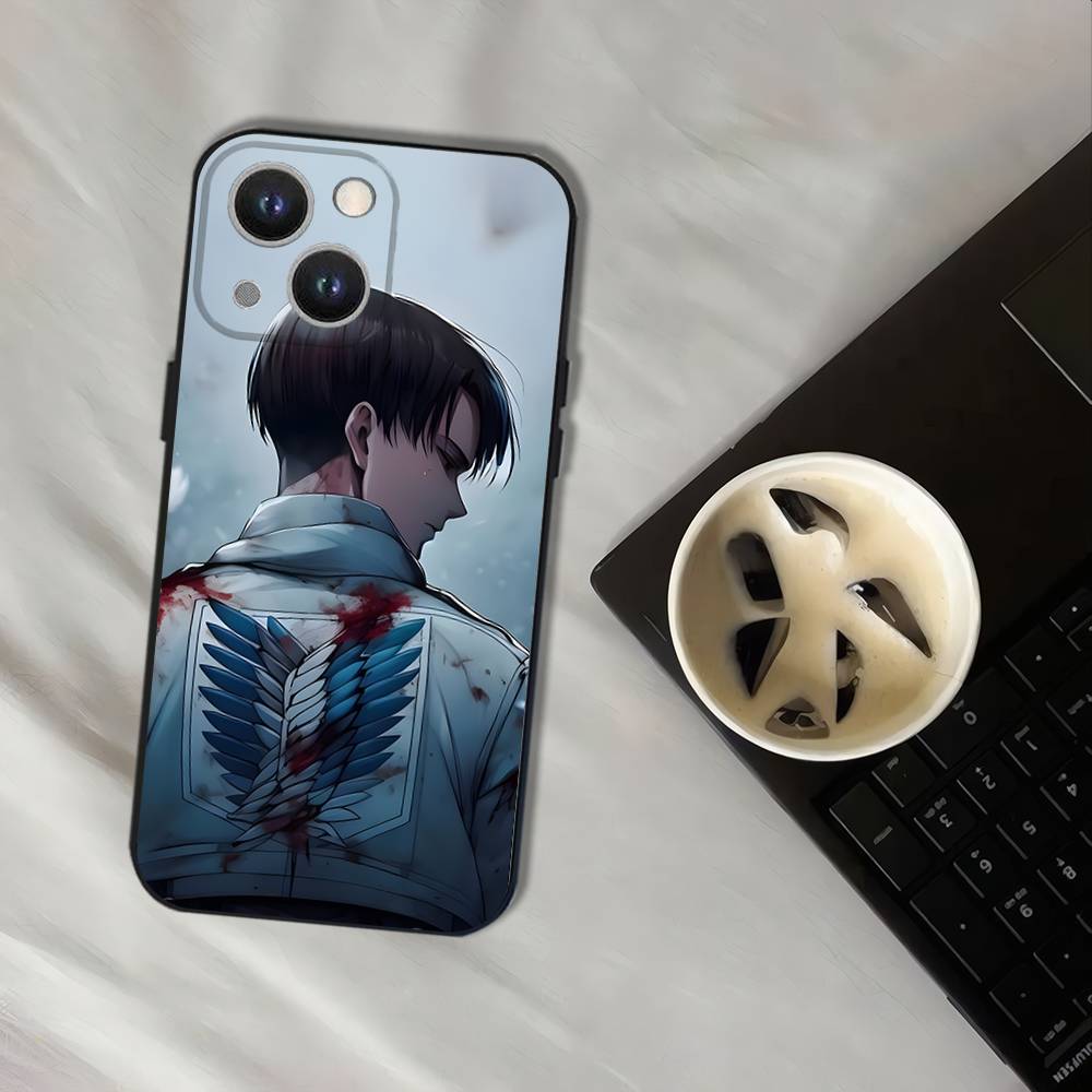 Levi Ackerman Attack On Titan Phone Case For iPhone 17,16,15,14,13,12,11,Pro,XS,Max,XR,Plus,E,SE4,Mini Black Soft Cover