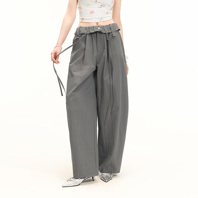 unifree Loose Fit Casual Pants with Flip Waistband