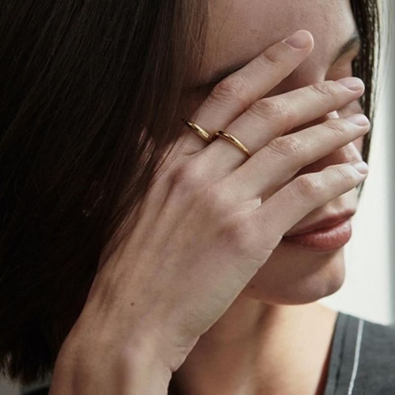 Green [925 Silver] Five.silver.205 / Mini Soar Ring (gold)