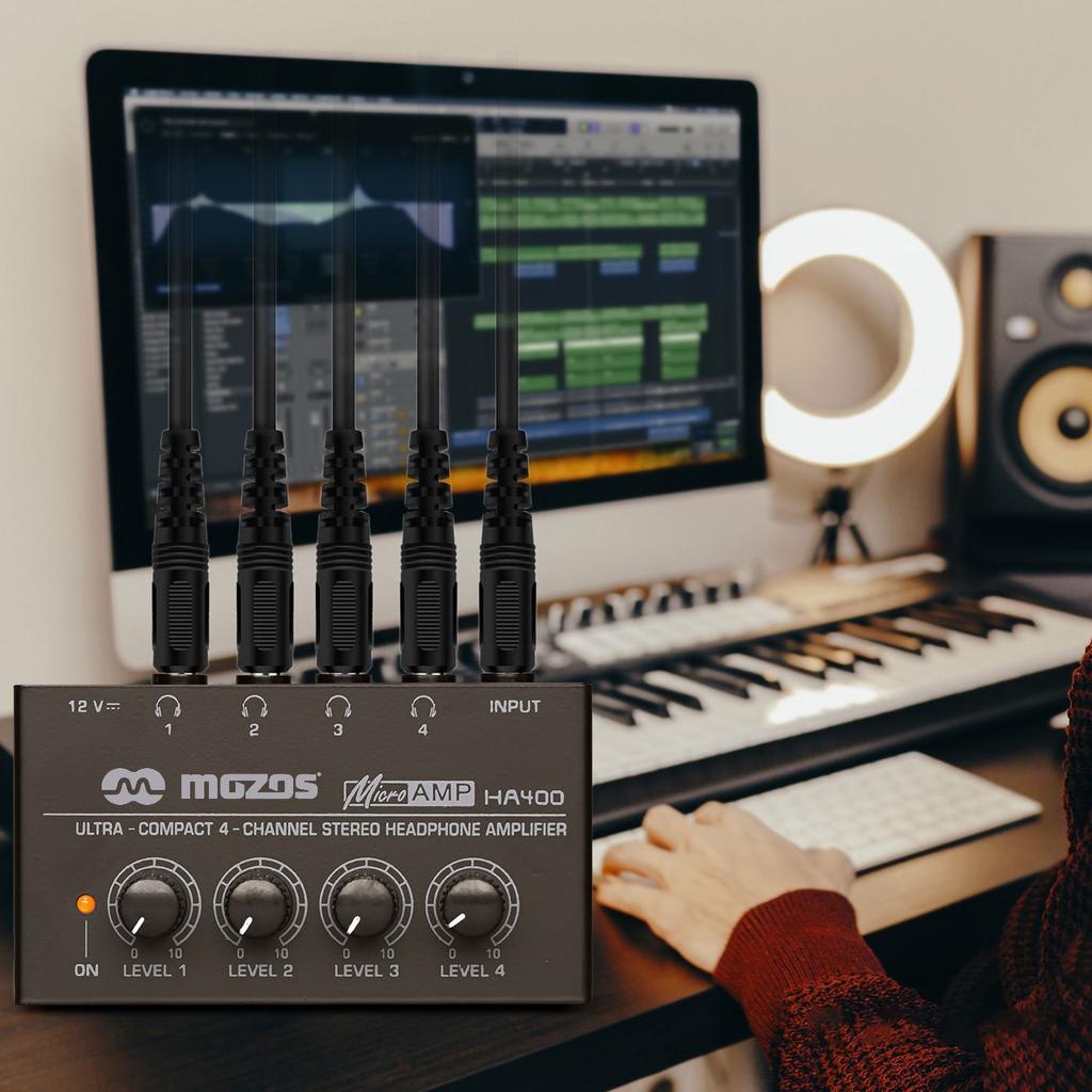 Mozos Ha400 4-Kanałowy Wzmacniacz Słuchawkowy Stereo