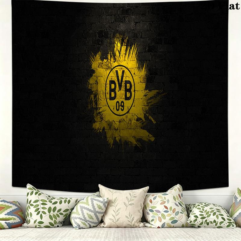Borussia Dortmund Logo Tapestry Background Cloth Fashion Print Background Cloth Work Of Art Wall Covering Decoration