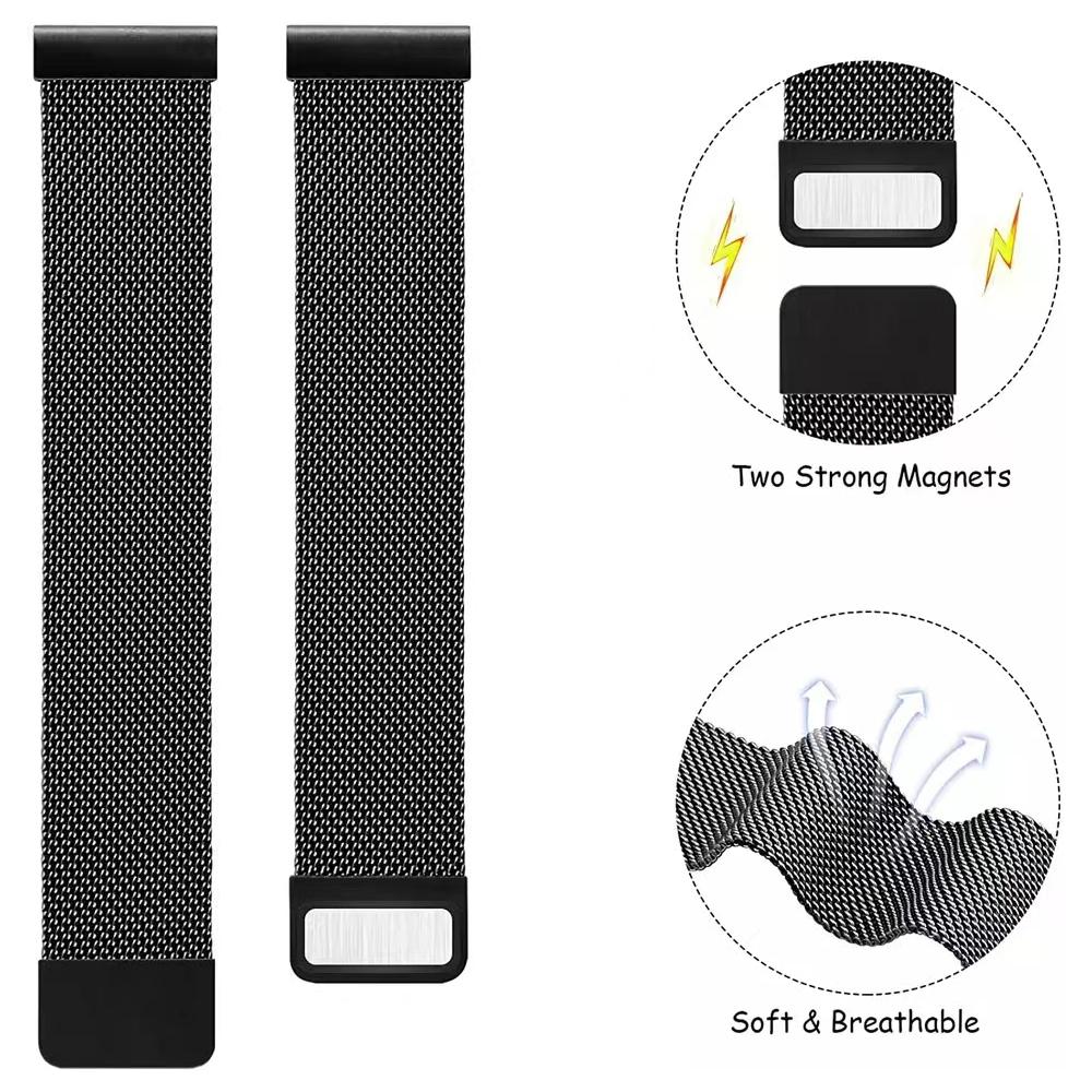 22mm 20mm Milanese Strap for Samsung Watch 3/4/5/Active 2 Stainless Steel Magnetic Wristband for Huawei Watch 3/GT 2/Amazfit GTR