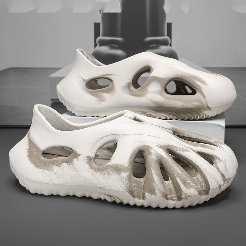 

Мужская обувь с дырочками, дышащая сумка, чехол для пятки, нескользящая обувь для пляжа, модная мужская обувь большого размера 44-45