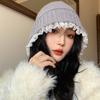 Wool Lace Knitted Hat Autumn and Winter Korean Style In Lazy Style Versatile Fisherman Hat Fashionable Face Small Warm Basin Hat