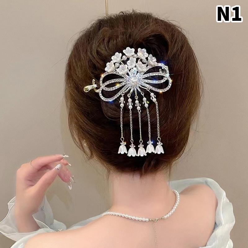 

Заколки-крабики Акула для девочек, заколка для волос, аксессуары для волос, женская простая заколка-краб для волос, заколка для волос с бабочкой, жемчугом и кисточкой