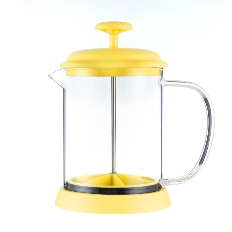 600ML Mini Skleněný French Press Hrnek Žáruvzdorný Ručně Přelévaný Francouzský Kávovar/Čajník Nerezové Filtrační Sítko Kávové Nádobí