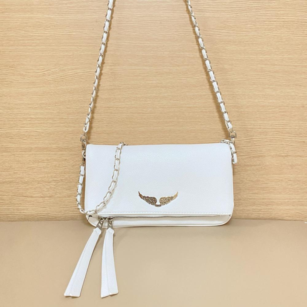 French Classic Women's ZV Bag Fashion Design Casual Crossbody Bag Diamond Wings Envelope Chain Shoulder Bag
