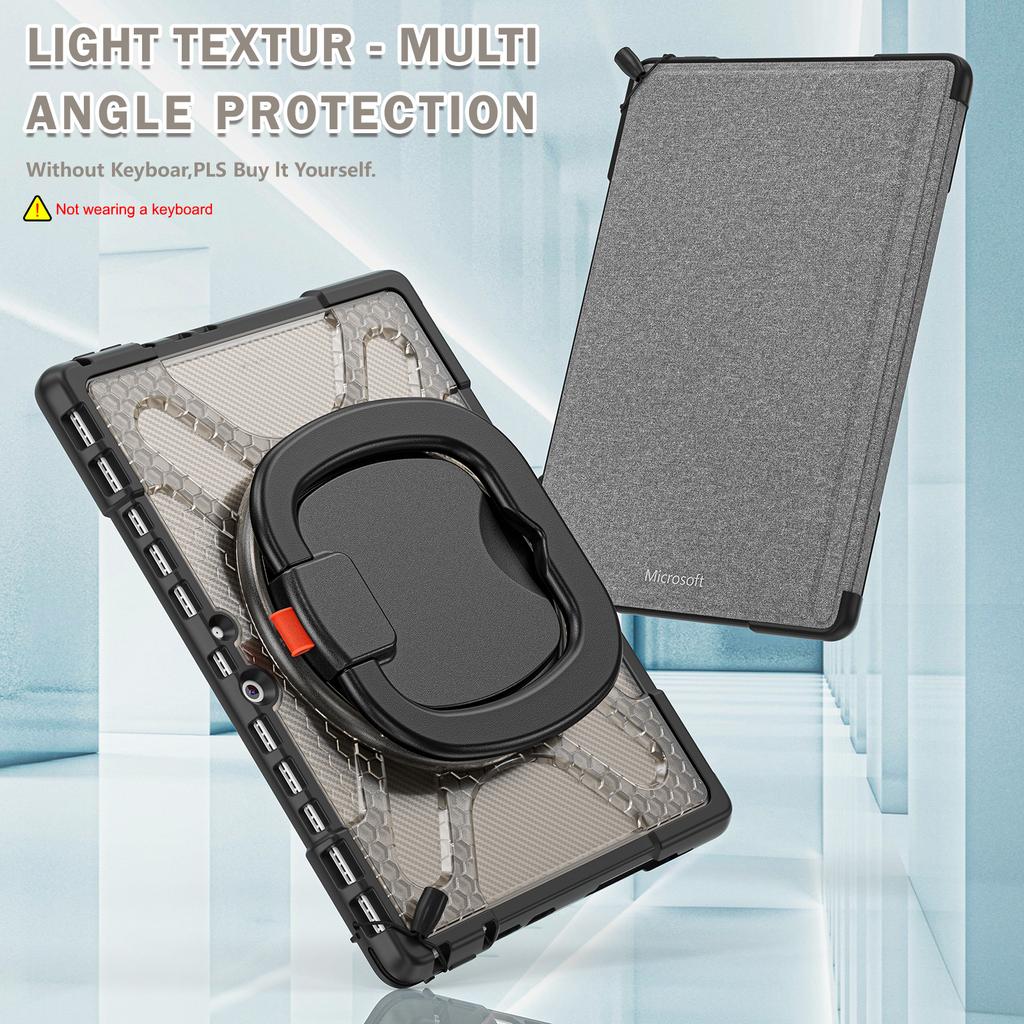 Rotating Stand Handle Grip Case For Microsoft Surface Pro 8 13.0 inch Heavy Duty Cover TPU-PC With Keyboard Connection Support