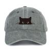 Black cat print vintage baseball cap for men and women, fashionable and casual versatile hat for shopping and dating