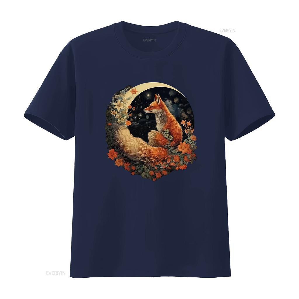 Whimsigoth Fox Moon T Shirt Goblincore Witchy Celestial Fairycore Dark Cottagecore Witch Nature Aesthetic Vintage Washed