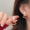 New Year Red Velvet Small Horse Pearl Earrings - Elegant Stud Earrings