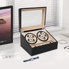 4+6 Automatic Watch Winder Display Box PU Leather Watches Shaker Watch Jewelry Storage Box Watch Case, Black/Brown