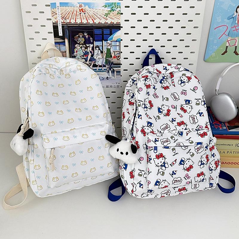 Schoolbag Large capacity middle and high school burden reduction backpack Campus cute versatile schoolbag Small fresh cartoon casual girls backpack