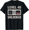 Level 40 Unlocked Video Gamer 40th Birthday Gift T-Shirt